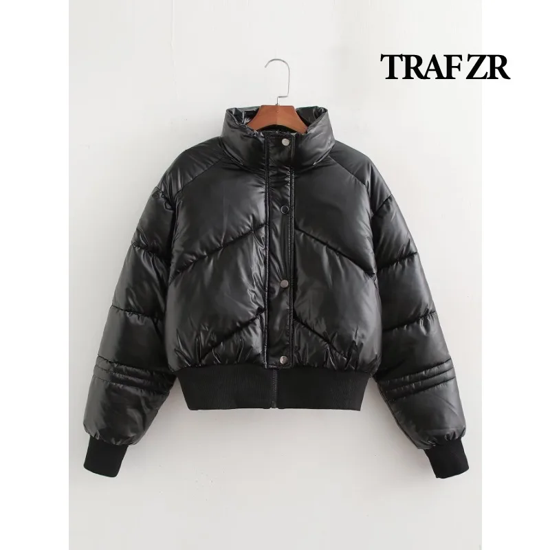 TRAF ZR Black Parka Warm Woman Winter Coats Elegant Luxury Women\'s Coat New in Outerwears Snow Parka Ladies Fashion Parkas