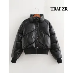 TRAF ZR Black Parka Warm Woman Winter Coats Elegant Luxury Women's Coat New in Outerwears Snow Parka Ladies Fashion Parkas