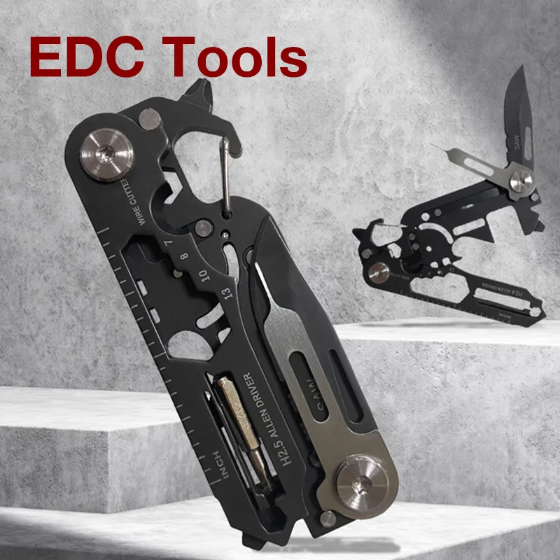 

EDC Multifunctional Combination Tool Card Knife Field Bottle Opener Mini Portable Wrench Pliers Outdoor Portable Keychain Tools