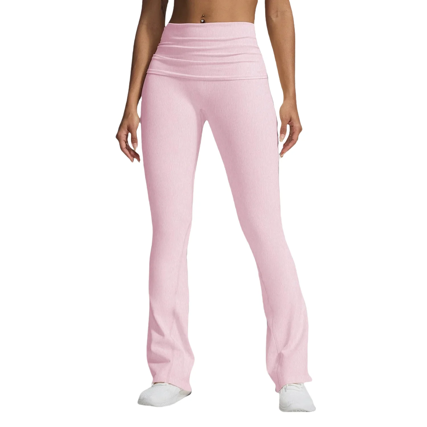Women’s High Waist Flared Yoga Pants, Butt Lifting Bell-Bottom Leggings, Stretchy Breathable Workout Gym Fitness Trousers
