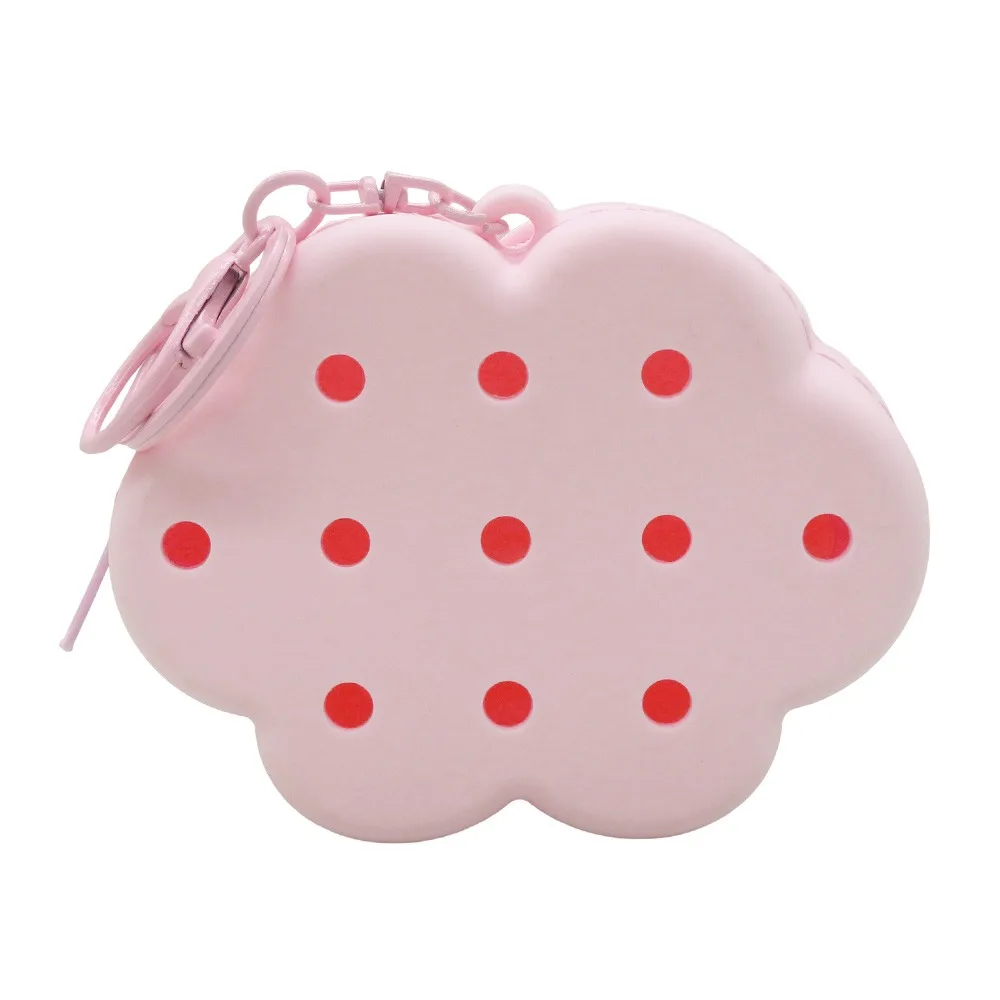 

Мини-кошелек Cloud Flower из мягкого силикона, маленький кошелек для монет, органайзер для путешествий, милый держатель для карт с отверстиями, подарок для детей