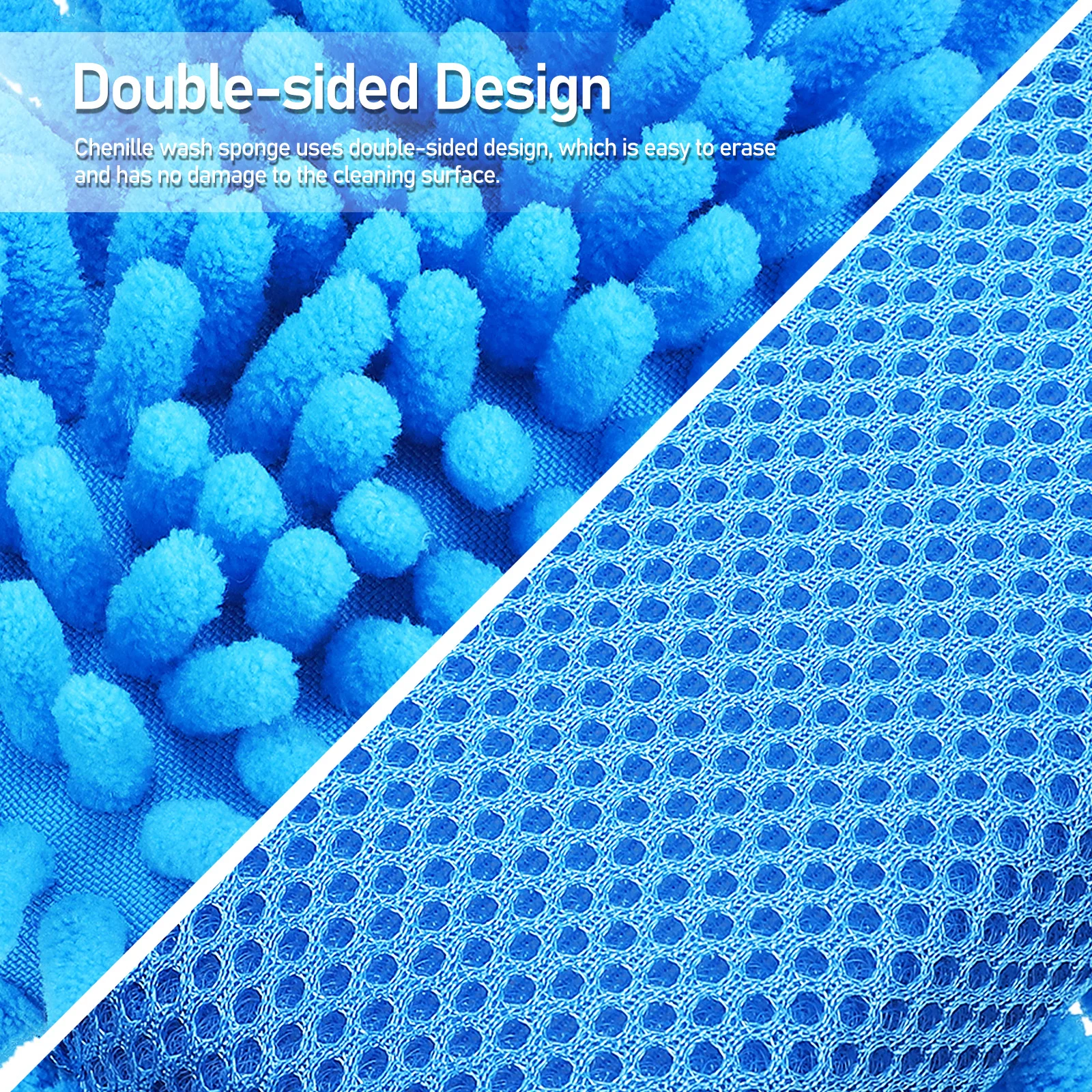 

4pcs Chenille Cleaning Sponges Car Wash Sponge Set 6 Inch Pocket Wax Applicator Pad Soft Scratch Office Use