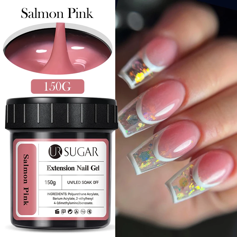 UR SUIKER 150g Quick Extension Gel Roze Jelly Melkwit Camouflage Vinger Franse Harde Gel UV LED Gel Nail Art Design manicure