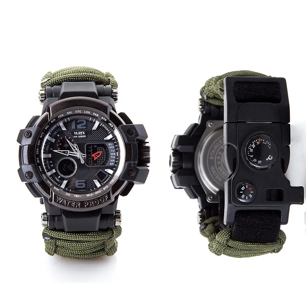 Men Military Sports Digital Watches Compass Outdoor Survival Multi-function Waterproof Watch Masculino Cinta Metrica Electronica