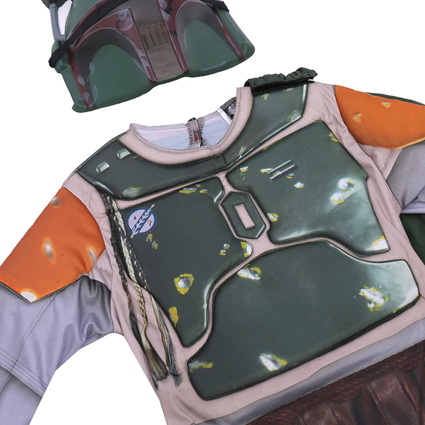 Boba Fett Cosplay Costume di Halloween per bambini Anime armi Boba Fett Bounty Hunter mantello tute vestiti di carnevale maschera per casco