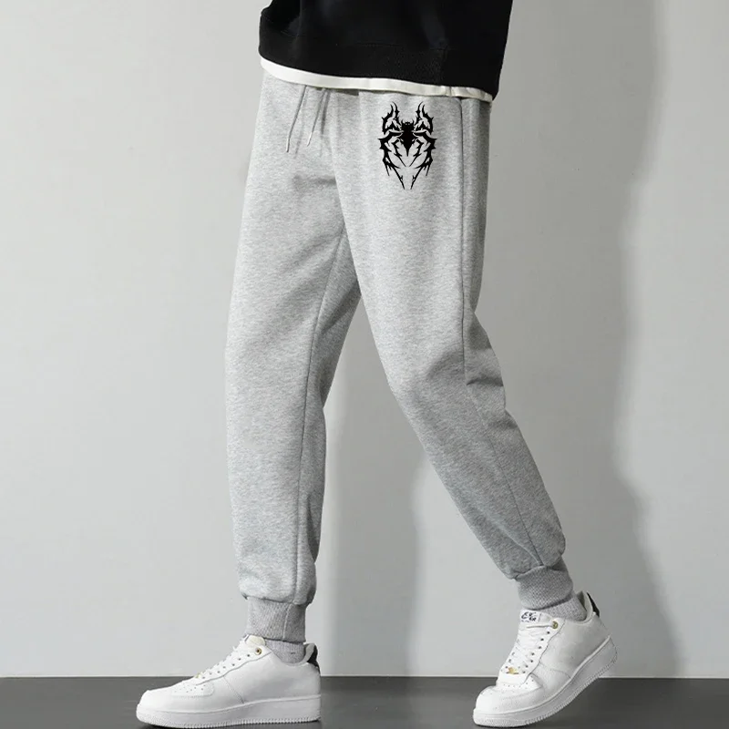 Men's Spider Printed Sweatpants Outdoor Workout Jogging Sweatpants Elastic Waist Drawstring Pants Spring and Autumn S-3XL