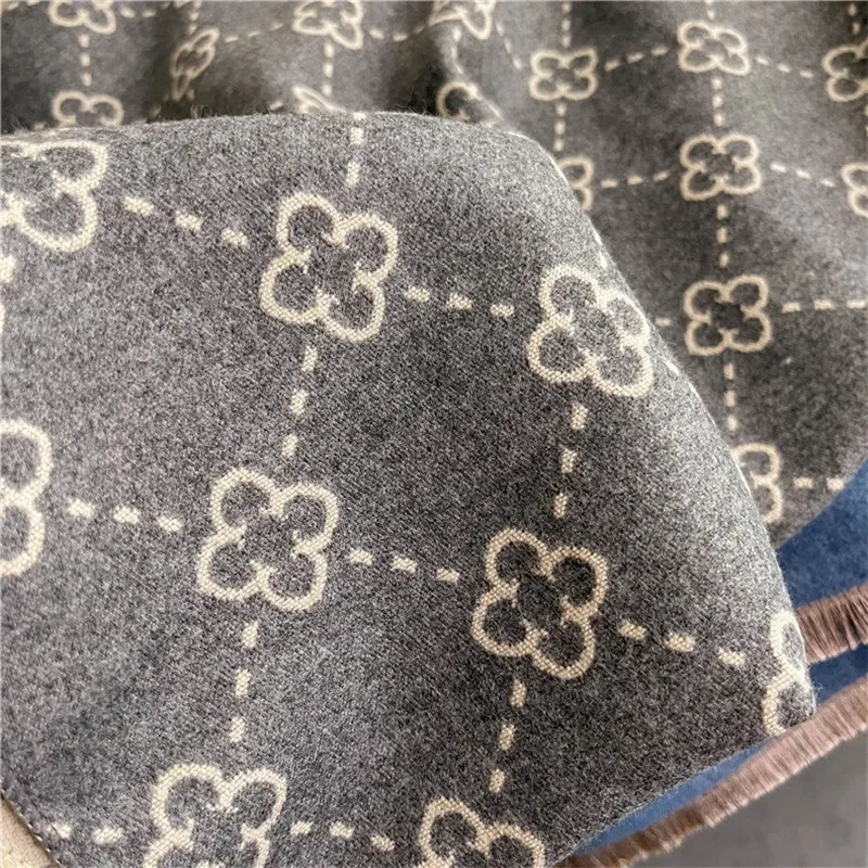 2025 ماركة دافئة معطف كشمير وشاح شال فاخر طباعة سميكة الباشمينا الشتاء بطانية يلتف Bufanda حجاب غير رسمي الشالات Echarpe #5