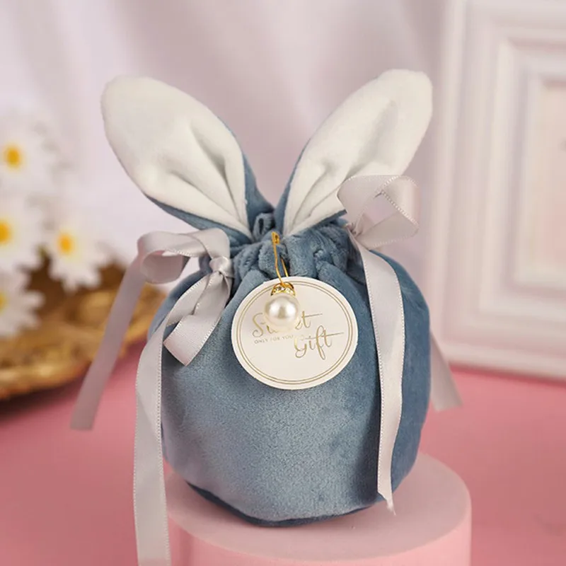 

Easter Christmas Candy Bag Rabbit Gift Package Velvet Rabbit Chocolate Candy Bag Wedding Birthday Party Jewelry Organizer