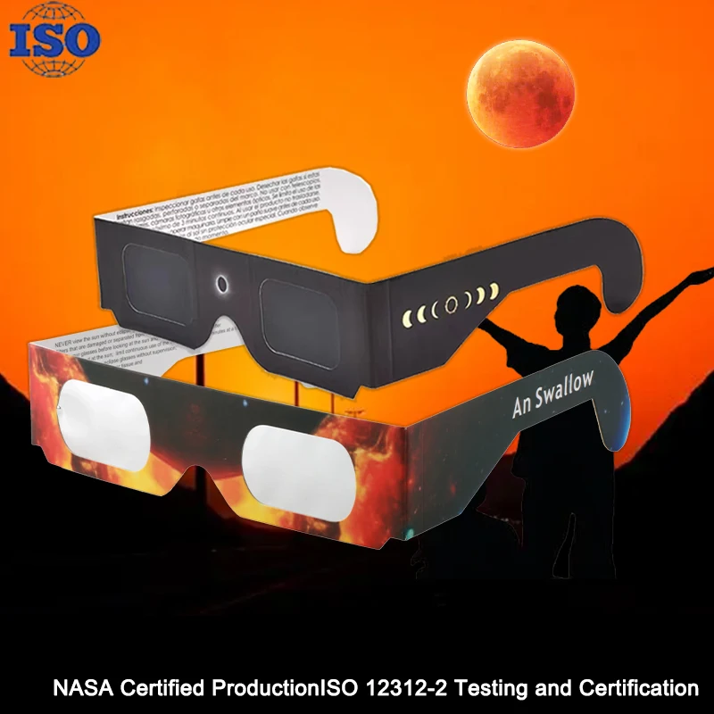 USA Warehouse Paper Solar Eclipse Glasses Safe Observation Sunglasses Eye Protection UV Protection