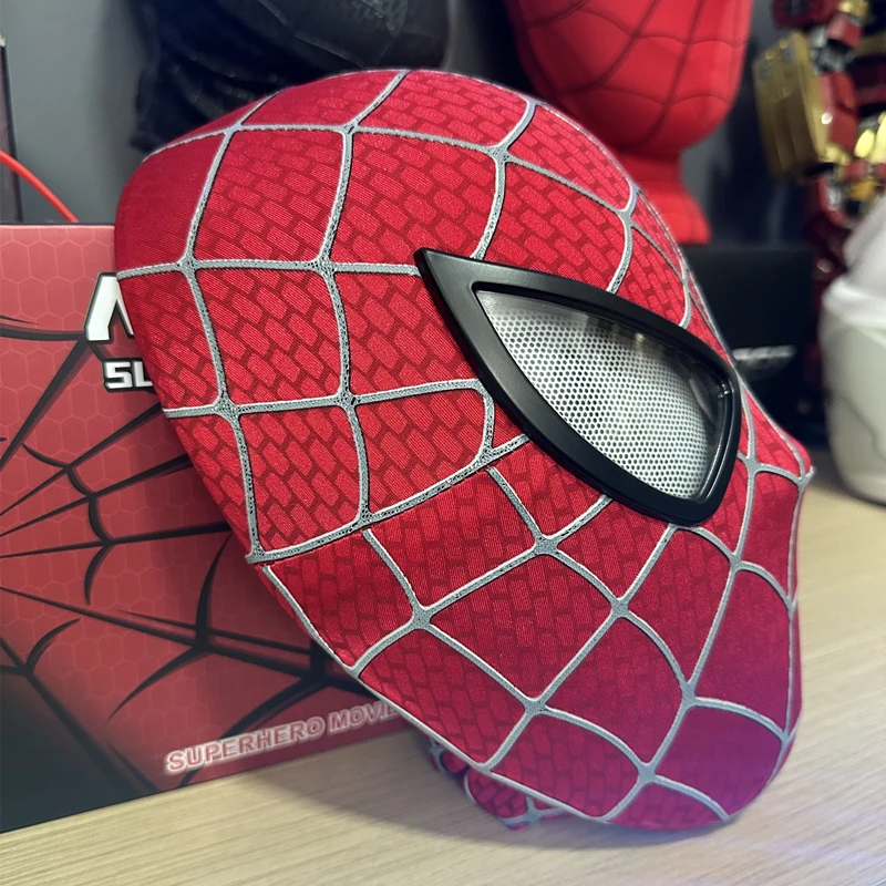 New Marvel Tobey Spiderman Mask Faceshell Detachable Lenses 1:1 3d Spider-Man Mascara Cosplay Costume Superhero Collection Model