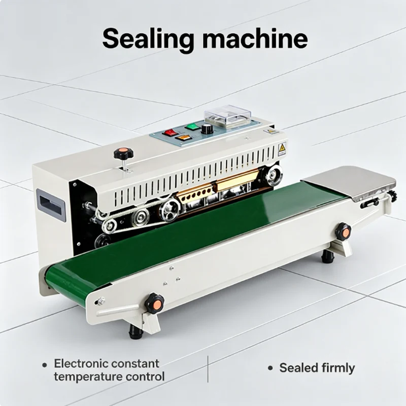

Automatic Continuous Sealing Machine Food Sealer Commercial Film Plastic Tea Foil Bag Printable Date Packing Machine 220V