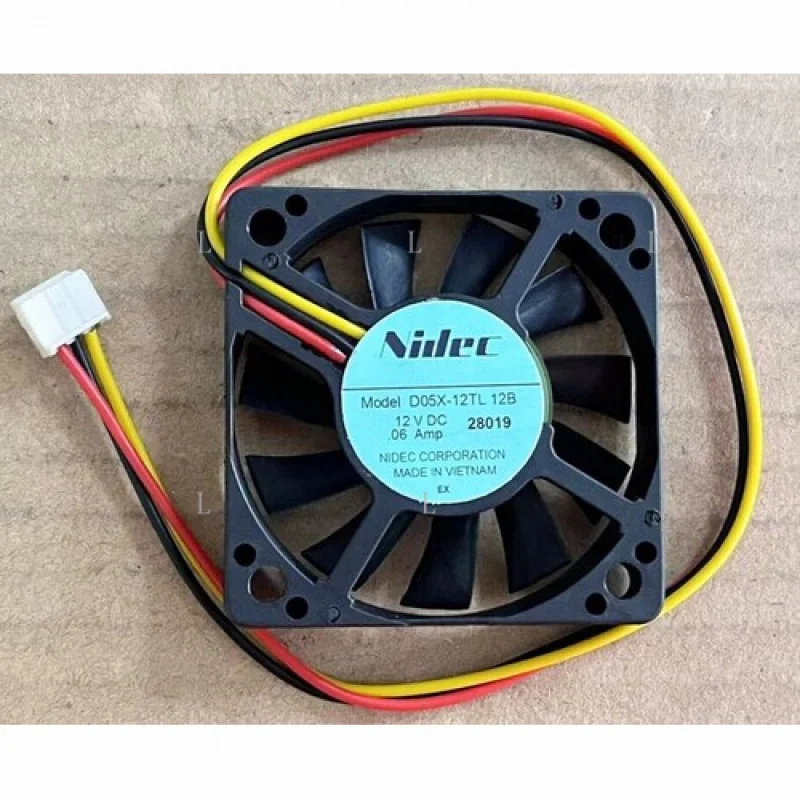 L para Nidec D05X-12TL DC12V 0,60A Ventilador de resfriamento 5010 5CM 3 fios [M158a]