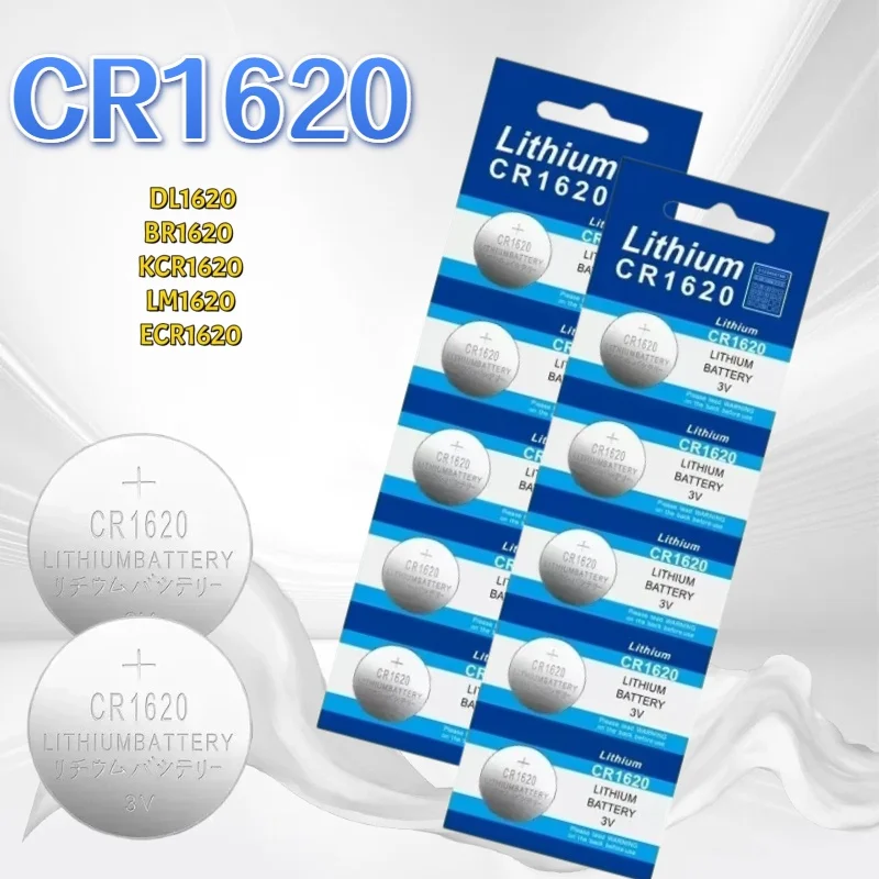 

5/10pcs CR1620 Lithium Button Battery CR 1620 DL1620 BR1620 3V Durable Coins Cell Watch Batteries For Toys Clock Car Key Remote
