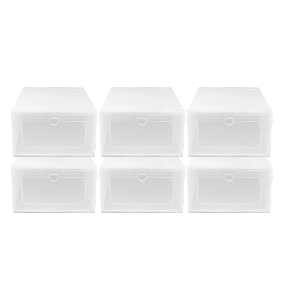 

6 Pcs Organizer Pp Shoe Box Storage Cabinet Decorative Bins Containers for Clothes Rack Plastic with Lid Large Case