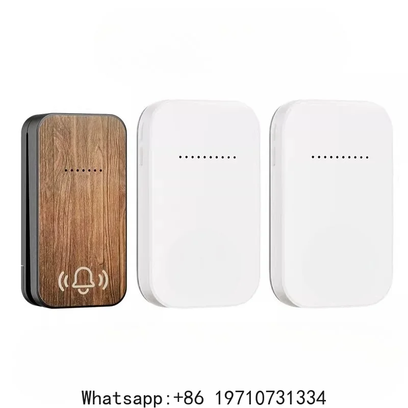 Wood grain doorbell household wireless self-generating doorbell home commercial housing large volume one for two