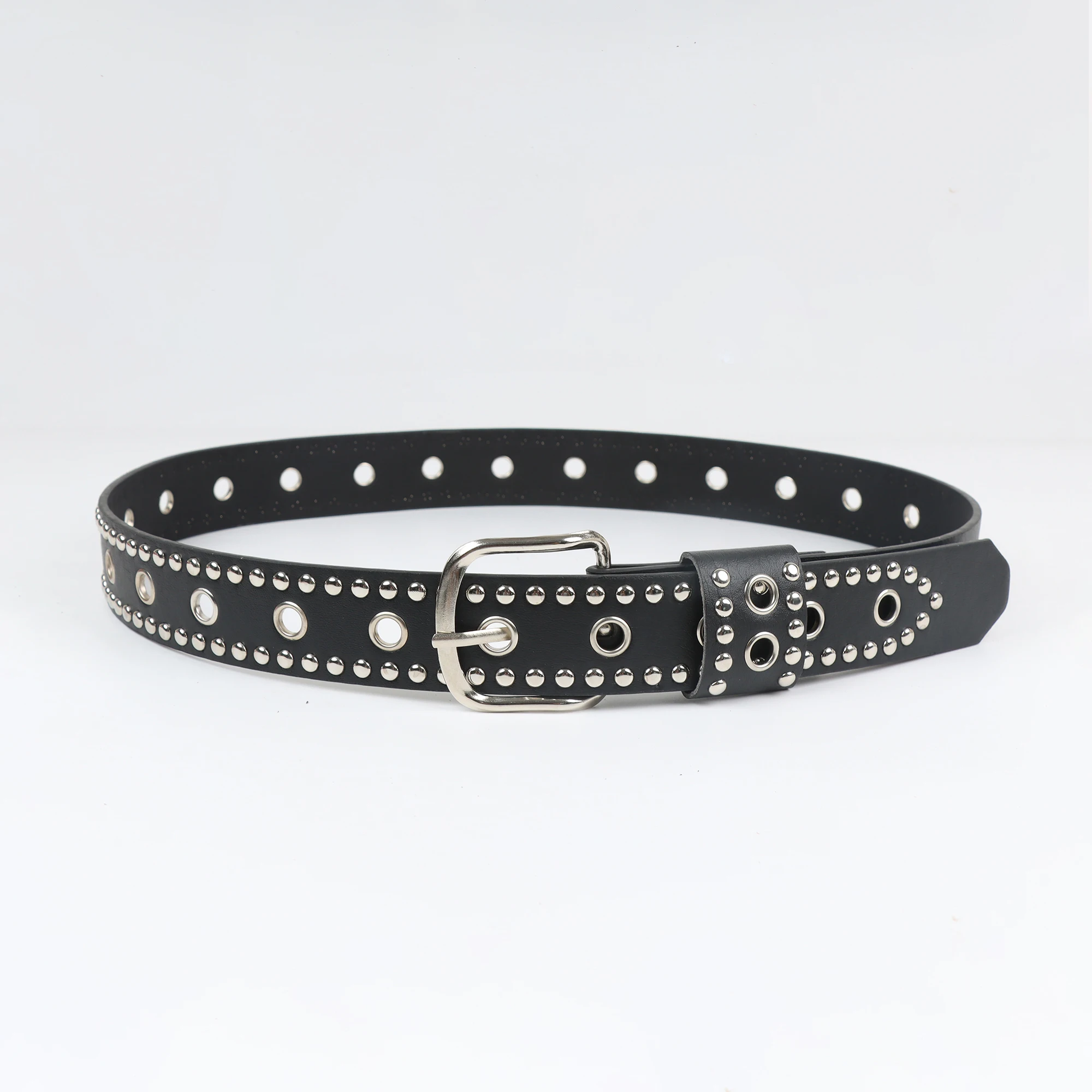 Fashion Goth Punk Buckle Studded Belt Girls Trend Jeans PU Leather Waist Belt Metal Retro Rivet Studded Unisex Punk Biker Belt