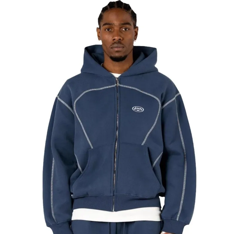 Loose Zipper Hoodie Streetwear ex Casual Outerwear Faionable Brand Independent Station Cross-Border Hip Hop Street Sle