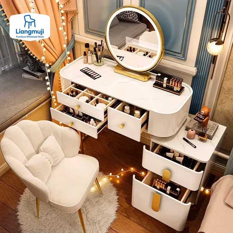 

Jewelry Salon Dressing Table Mirror Chair Bedroom Organizer Dressing Table Bedroom Luxury Mesa De Maquillaje Chinese Furniture