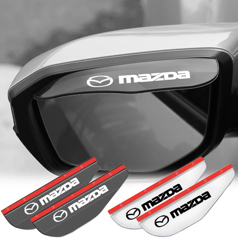 2Pcs Auto Side Mirror RainProof Cover PVC Car Rear View Mirror Sticker Rain Eyebrow for Mazda CX-5 CX5 CX-7 CX-9 MX5 CX30 Atenza