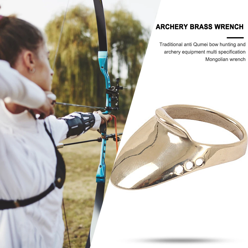 Легкое спортивное изогнутое спусковое кольцо для стрельбы из лука, латунное защитное кольцо для большого пальца