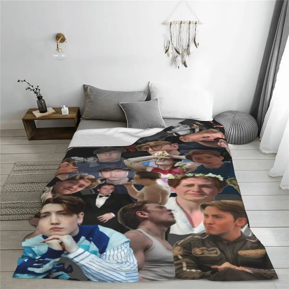 Kit Connor Photo Collage Actor Blankets Fleece Decoration Portable Lightweight Throw Blankets for Home Bedroom Rug Piece