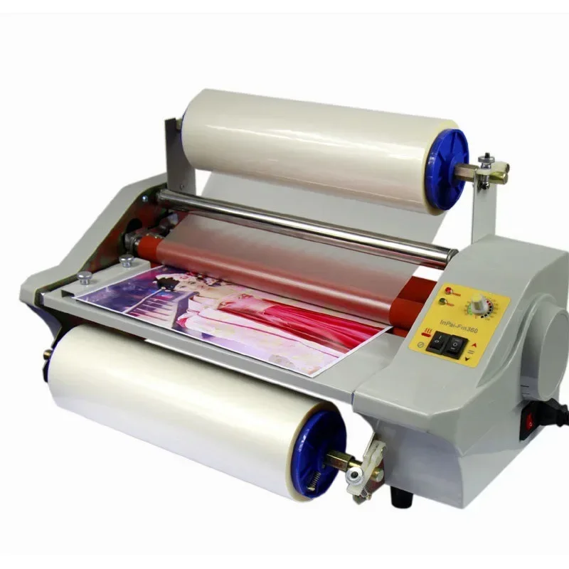 A3 Paper Laminating Machine Cold Roll Laminator Four Rollers Worker Card Office File Laminator FM360 110v/220v Laminating Machin