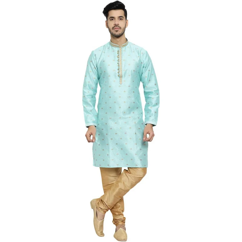 

Style Developer Men's Silk Printed Kurta Set