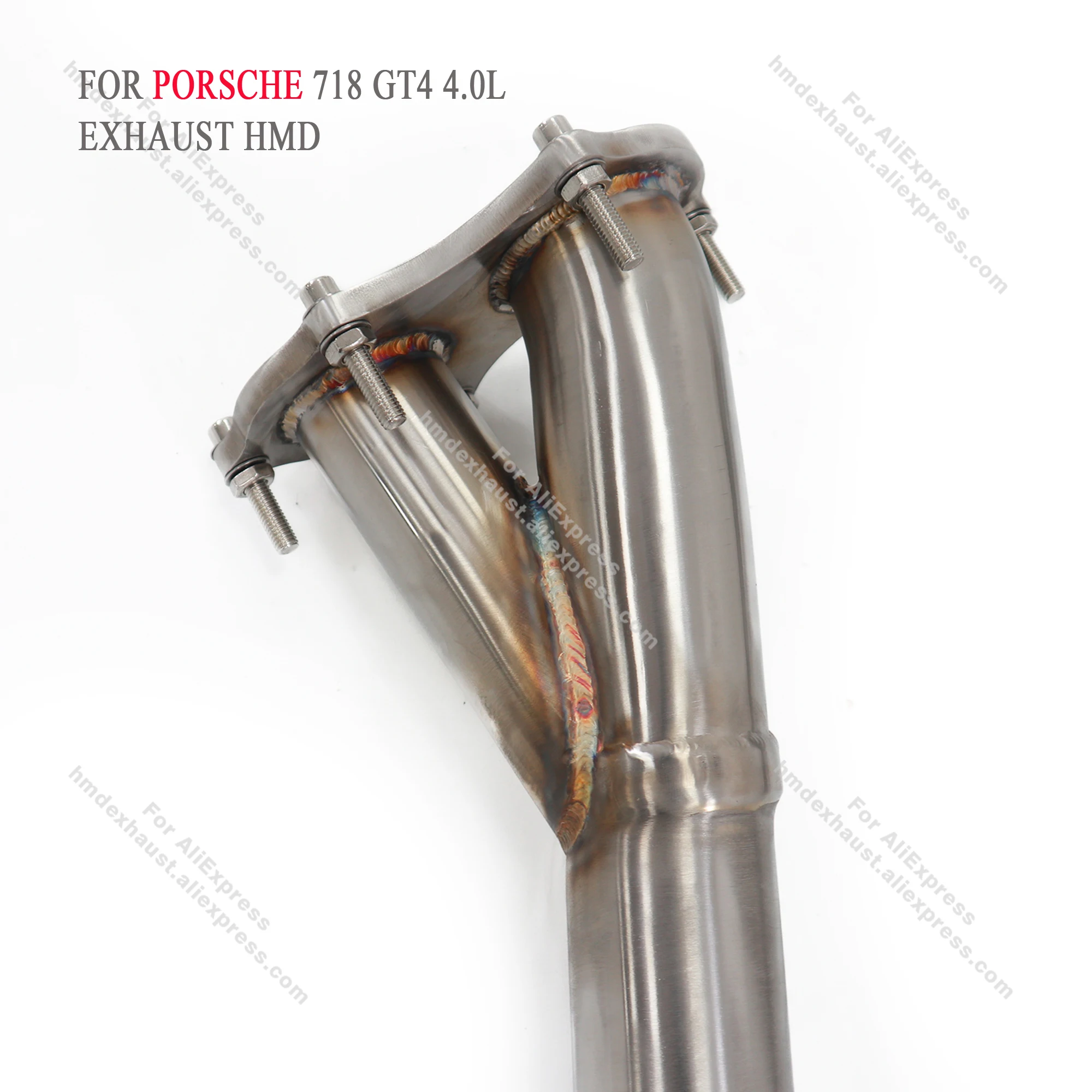 

High Quality Downpipe For Porsche 718 GT4 4.0L Stainless Steel Exhaust System High Flow Performance Racing Pipe HMD