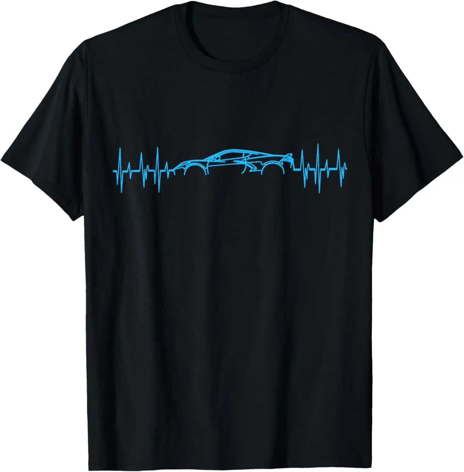 C8 Heartbeat Rapid Blue Supercar Sports Car Heartbeat Line T-Shirt