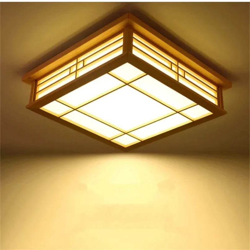 

Chinese Style Wood Ceiling Light Living Room Decoration LED Lamp Japanese Style Tatami Dining Room Lighting Wooden Led Lights