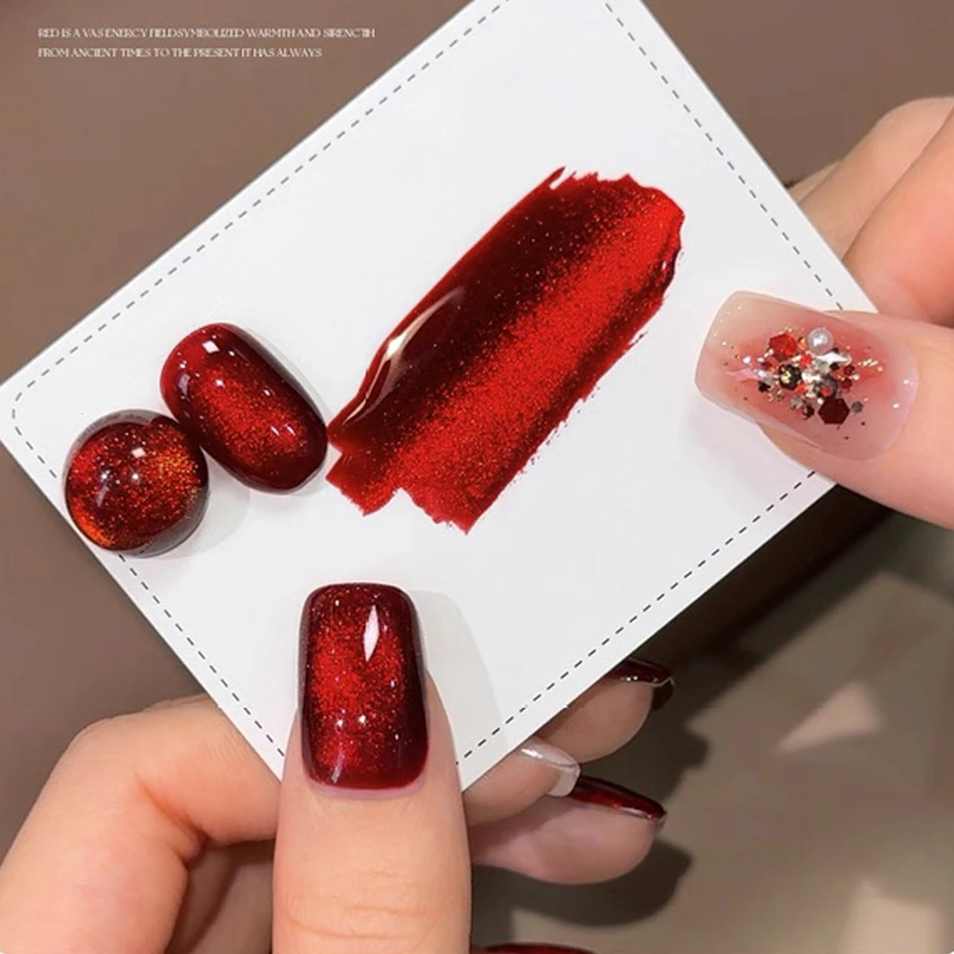 1개 TC 플래시 체리 와인 레드 투명 유리 비즈 레드 - Nail Art Red Wine Cat Eye 리뷰 및 가격