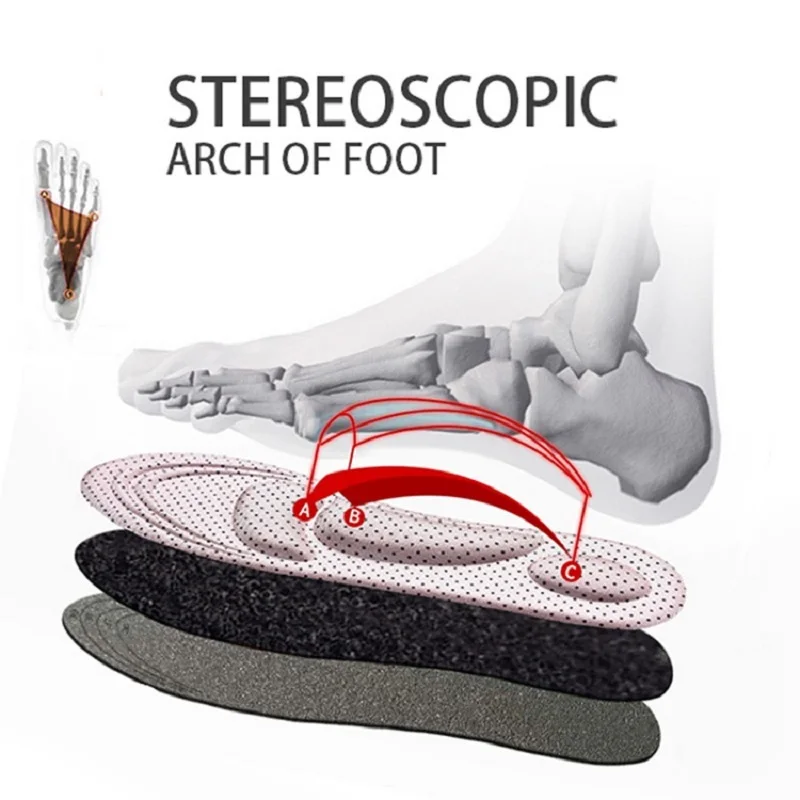 4D หน่วยความจําโฟมตัดเบาะ Orthopedic Insoles สําหรับรองเท้าบรรเทาอาการปวดนุ่มแบนฟุต Arch สนับสนุนนวด Insoles ผู้ชายผู้หญิง