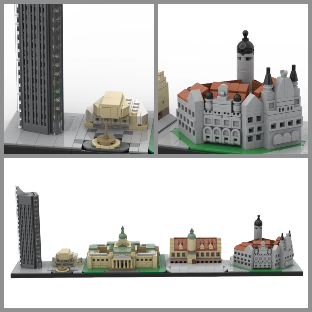 MOC Deutsche Stadt Straßenansicht Bausteine Kinder-Puzzle-Spielzeug Leipzig Skyline Architekturmodell Erwachsenen-Sammlerstück Geburtstagsgeschenk – Detail 1
