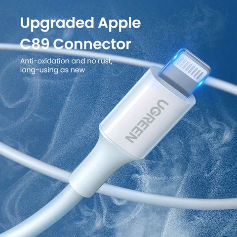 UGREEN MFi USB Lightning Кабель для iPhone 14/13/12 Pro Max, 2.4A Быстрая Зарядка — пример использования