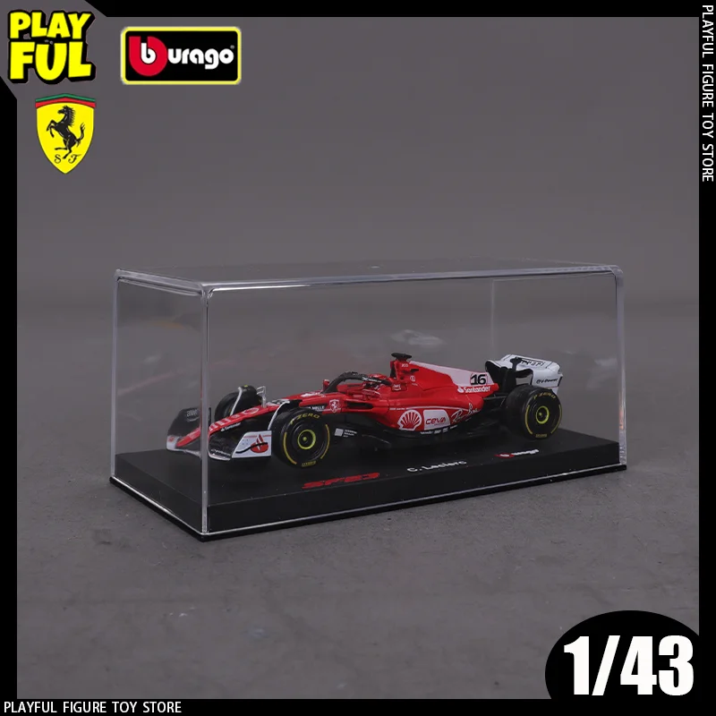 New In Stock Bburago 1:43 Ferrari Sf-23 Las Vegas Alloy Miniature Ferrari Formula Car Diecast Model #16 Charles Leclerc Toy Gift