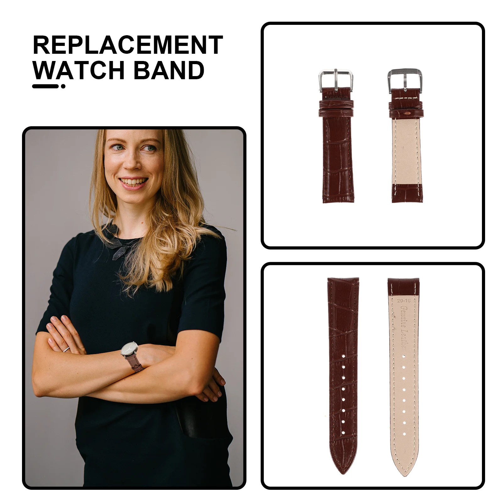 

16Mm Watch Band Replacement For Men Women Genuine Cowhide Quick Release Stainless Buckle Breathable Comfort Fit 16Mm