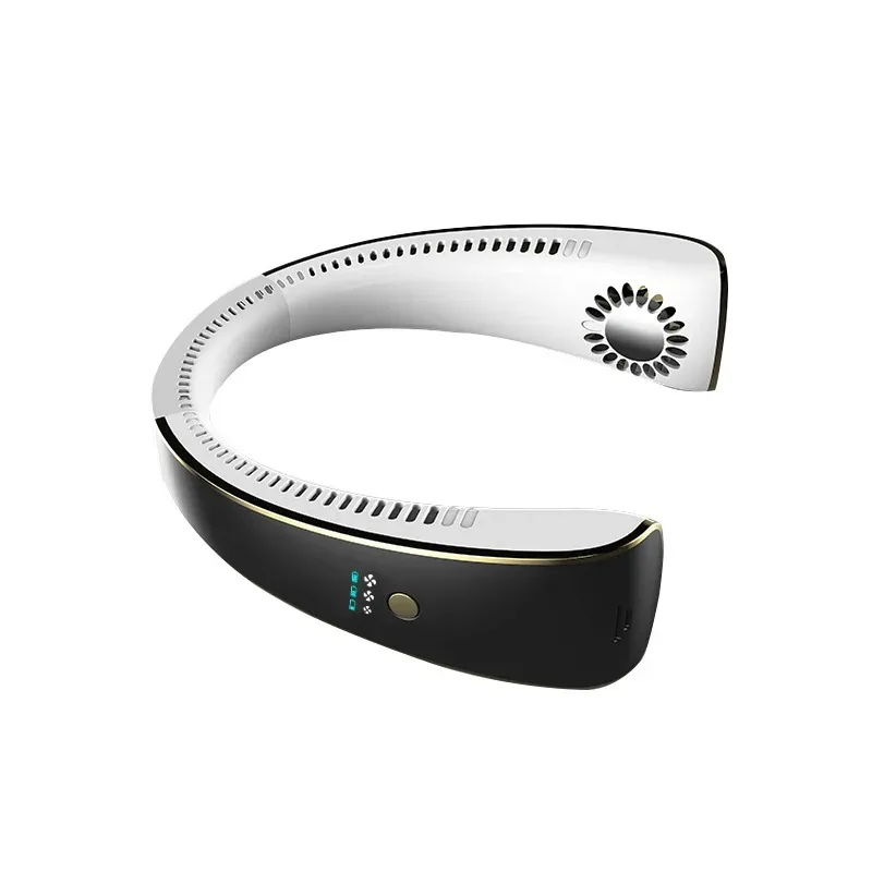 

Портативный подвесной вентилятор на шею с голосовым управлением AI, небольшой бесшумный USB-зарядка, пять носимых безлистных дизайнов для студентов, использование автомобиля, три