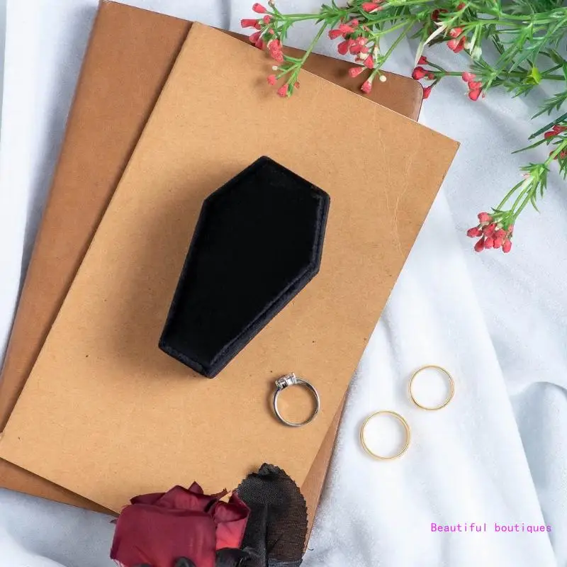 Coffin Ring Box Holder Showcase Ring for Engagement Proposal Jewelry Display with Detachable Lids DropShip
