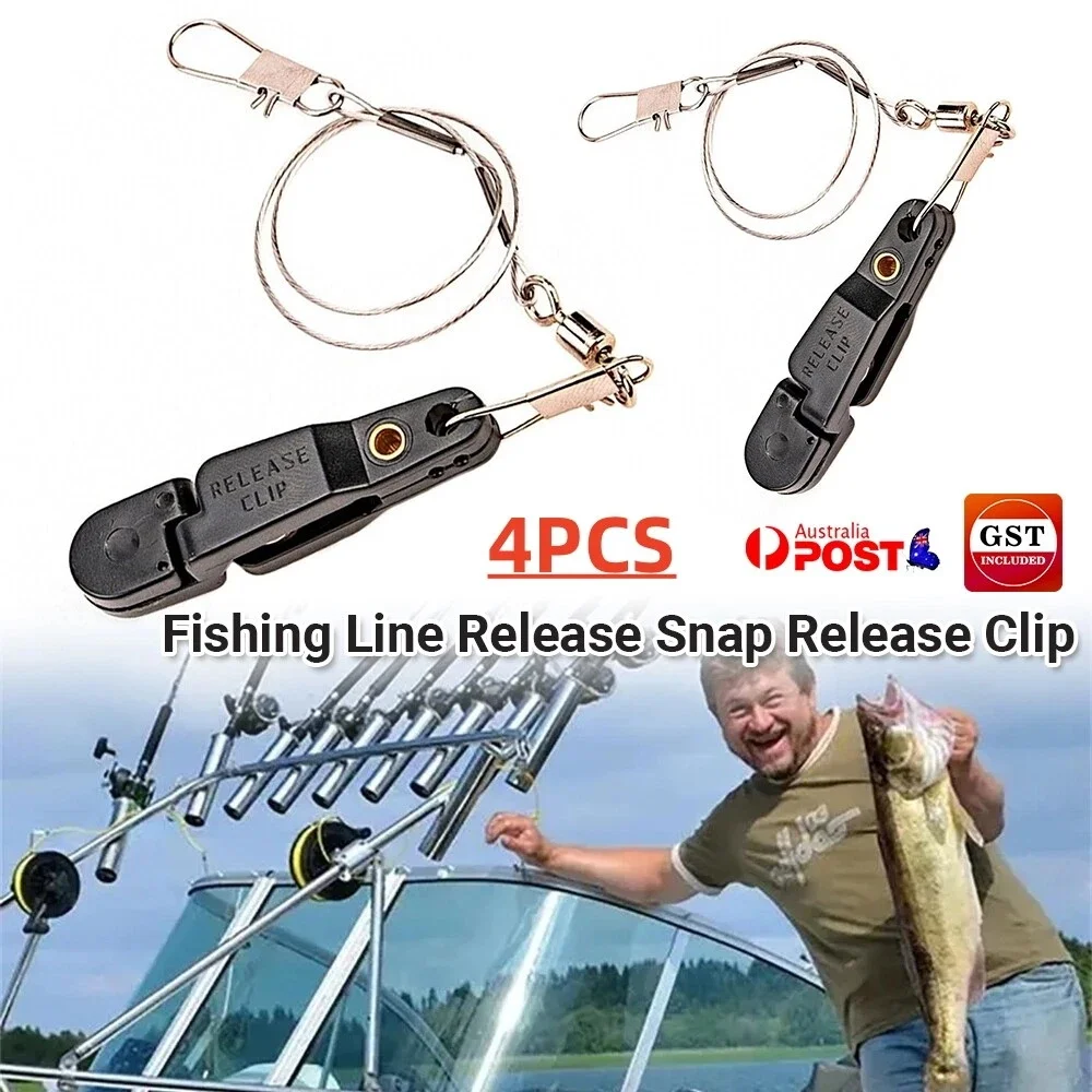 

4Pcs Fishing Line Release Release Clip Offshore Planer Downrigger Power Grip Fishing Pin Line Connector with Interlock Tackle