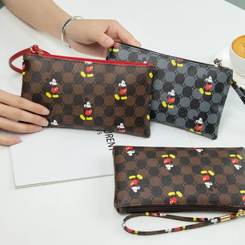 Disney-Portefeuille mobile en cuir pour enfants, motif de dessin animé mignon, sacs de détermination College, cadeaux de vacances portables, mode