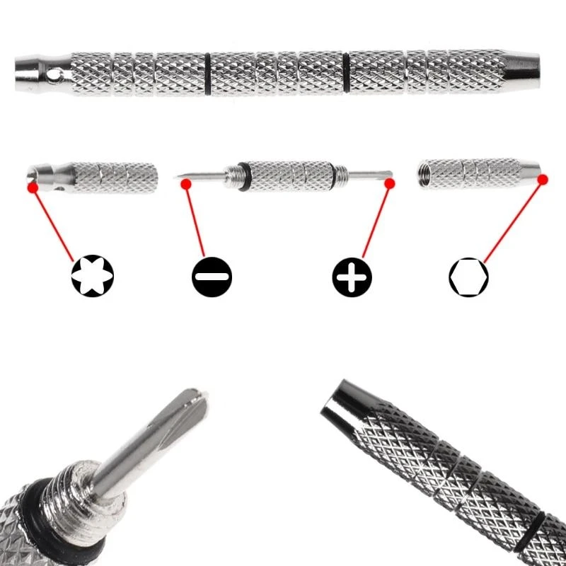 49MD 4 in 1 Screwdriver Watch Glasses Repair Tools Aluminum Steel Portable Mini Kits