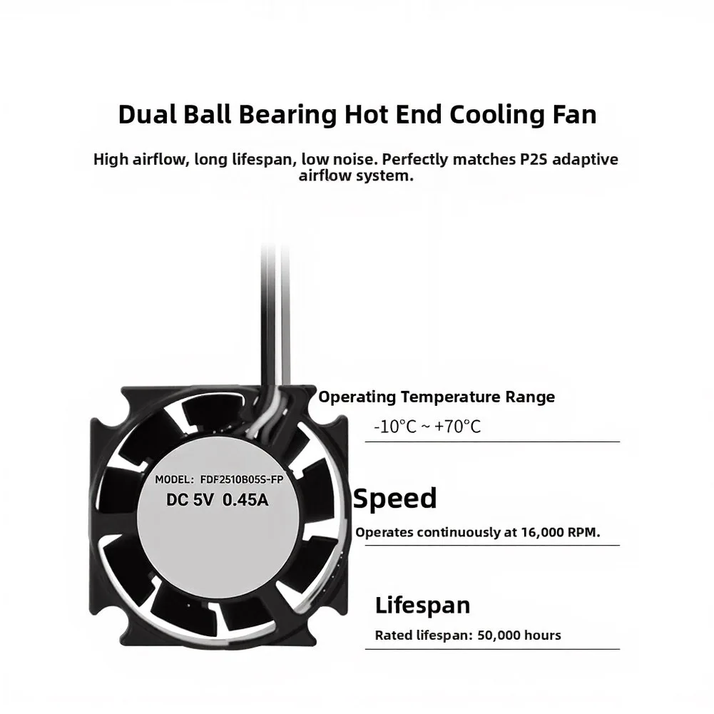 1pcs For P2S P2P 3D Hot End Cooling Fan Double Ball Bearing Throat Duct Heat Dissipation Replacement Part