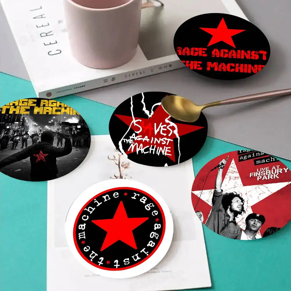 1pc Rock Band Rage Against The Machine Wooden Coaster Colour Printing Cup Mat Home Desk Decoration Gifts