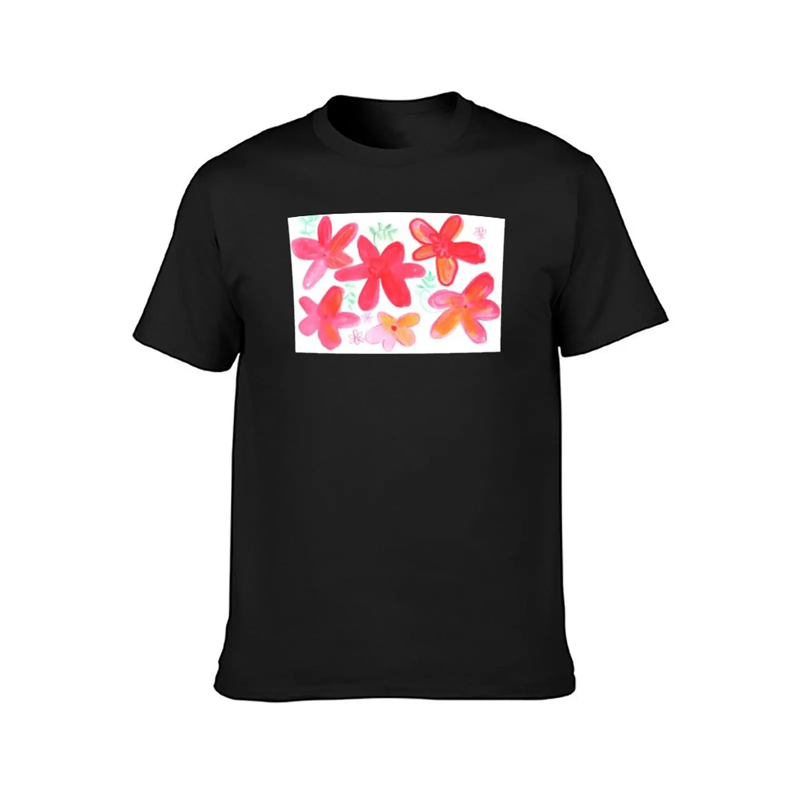 Watercolor spring flowers watercolor pink and red floral easthetic T-Shirt funnys oversizeds mens funny t shirts