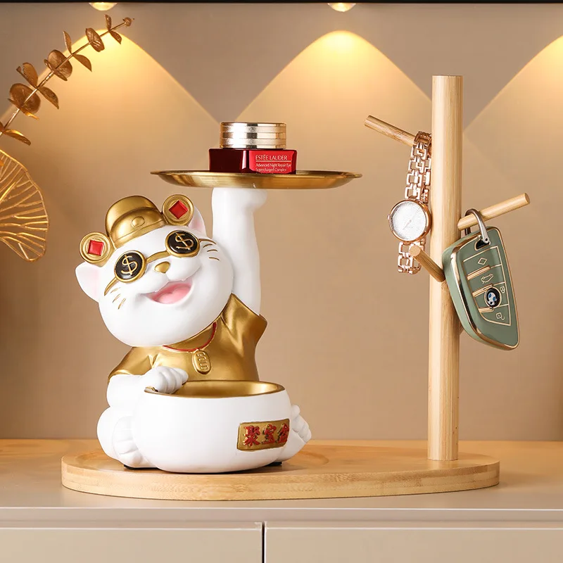 Fortune Cat Decoration Shop Opened Cash Register Entrance To Store Home Living Room Light Luxury Decoration Dollar Cat Lucky Cat