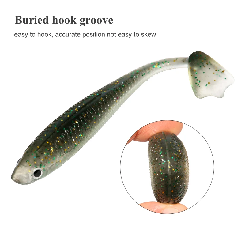 Fishing Lures Set 25Pcs 95mm Soft Fish fake Swimbait for Trolling Wobbler Silicone Bait Kit Sea Fishing Predator Lure with Box