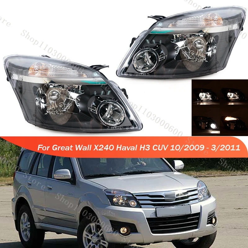 

Car Front Bumper Headlamp Headlight Head Light Lamp Assembly For Great Wall X240 Haval H3 CUV 10/2009 - 3/2011