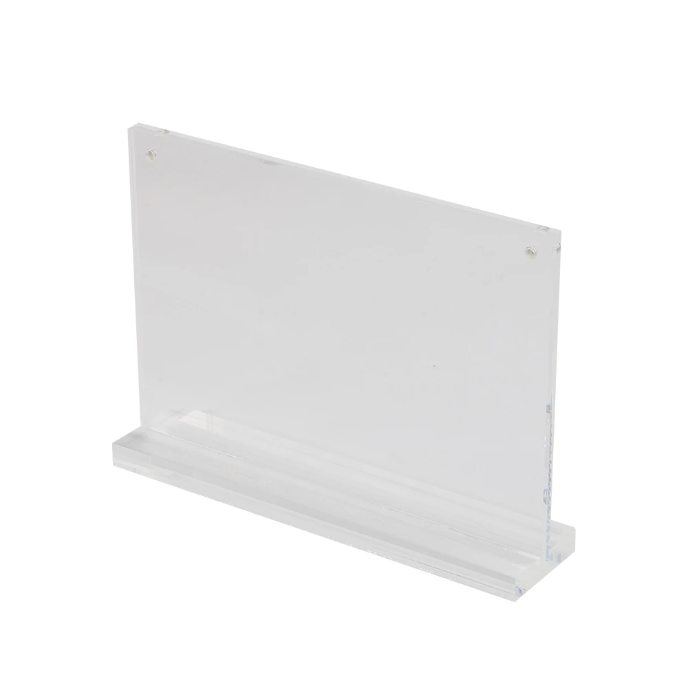 A4 / A5 / A6 Horizontal T Shape Magnetic Double Size Display Stand Acrylic Table Desk Menu Service Label Sign Tag Holder Stand