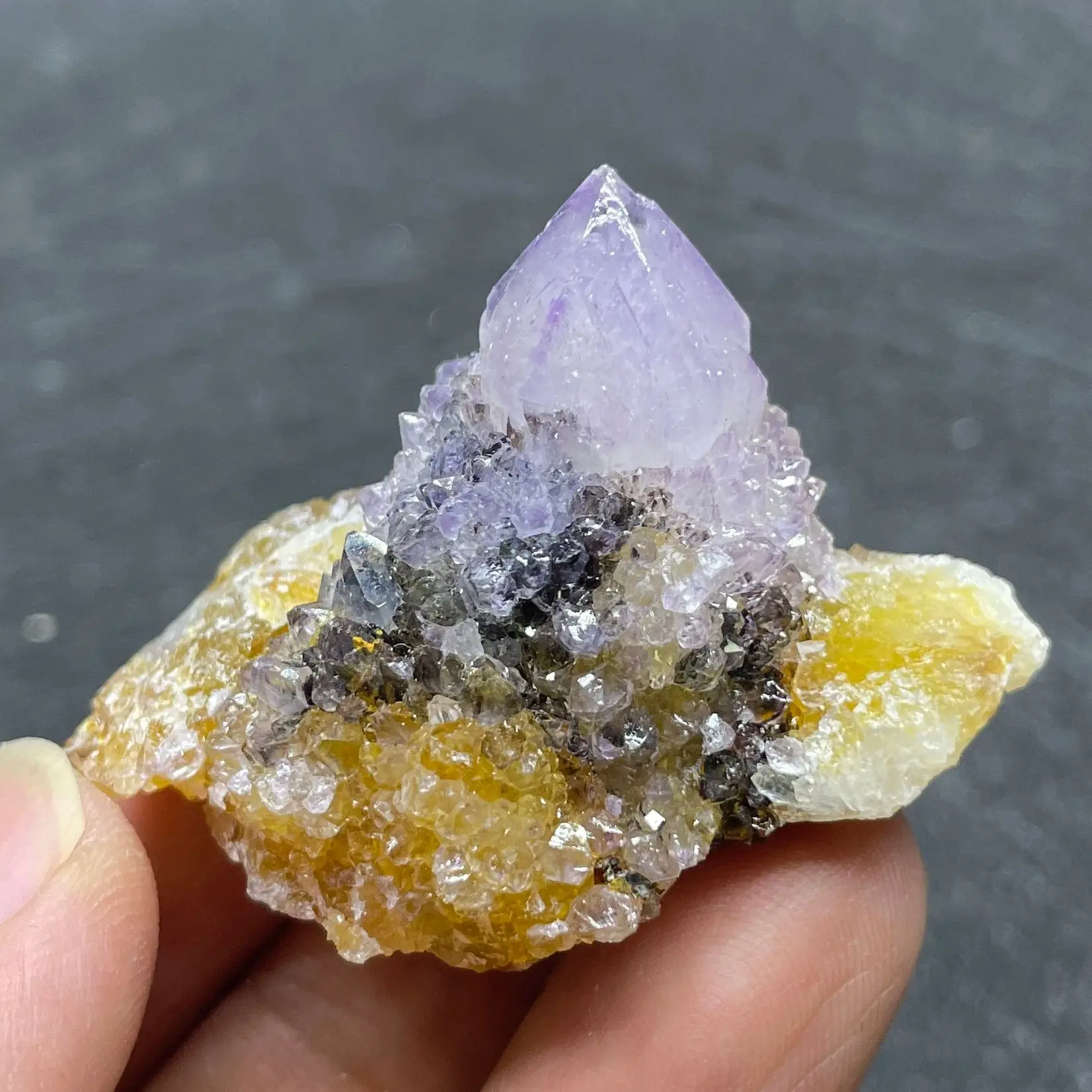 Natural Stone Amethyst Cactus Quartz Crystal Cluster Mineral Specimen Raw Rock Decoration Rough Polished Healing Gift