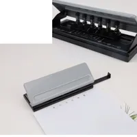 Perforadora ajustable de 6 agujeros con marca de posicionamiento, perforadora de papel diaria negra y rosa para A5 para A4 / A5 / A6 / Personal / Tamaño de bolsillo